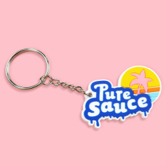 Fun Custom Color Cute Positive Food Eco Friendly Pvc Keychain