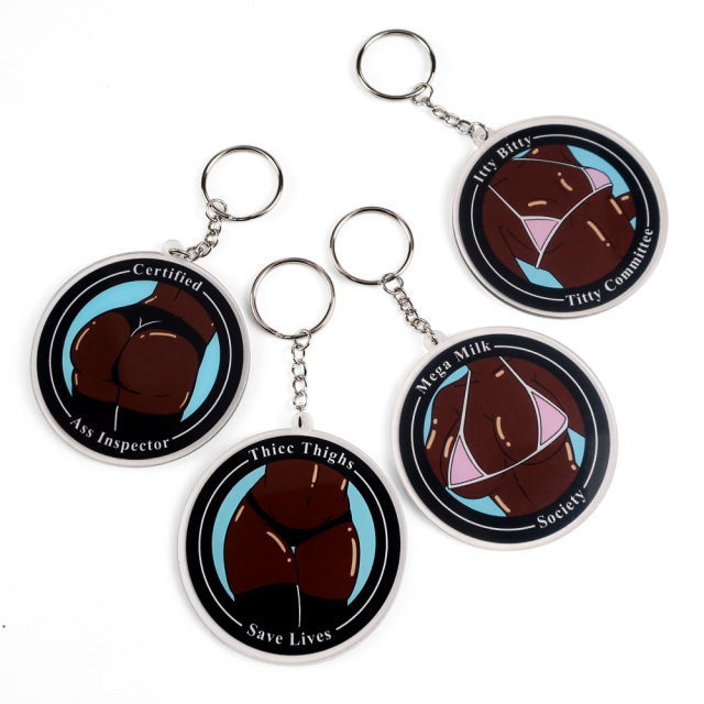 Wholesale Key Pendant Accessories Sexy Acrylic Key Rings Custom Printed Double Sided clear Acrylic Keychain Holographic Charm