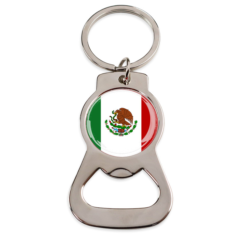 Custom Wholesale Personalised Round Epoxy Sticker Metal Beer Unique Bottle Opener Keychain