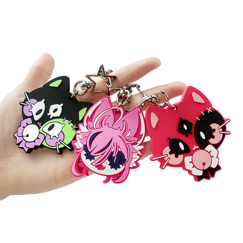 Promotional Plastic Key Chains Custom logo Personalized Silicone Pretty Cheap Rubber Keychain