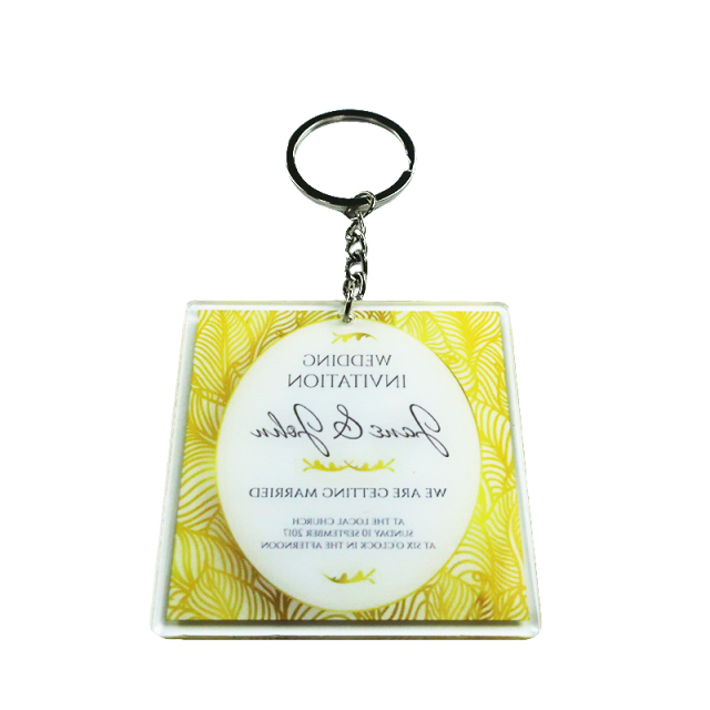 Custom Colored Printed Acrylic Keychain Custom Acrylic Key Chain Wedding Gift