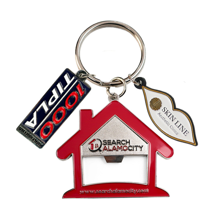 Functional Key Chain Tool for Men Customised Business Custom Metal Keychain Bottle Opener Carabiner with logo