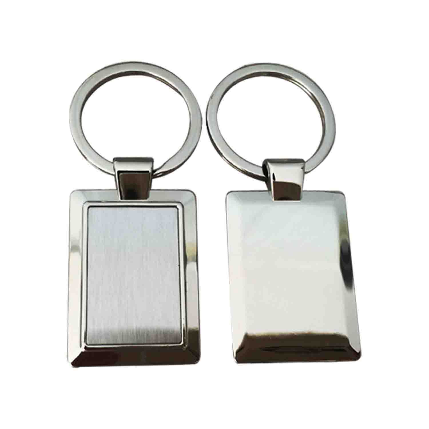 Business Gift Manufacture No Minimum Custom Double Logo Engraved Keyring Sublimation Metal Blank Keychain Key Chains