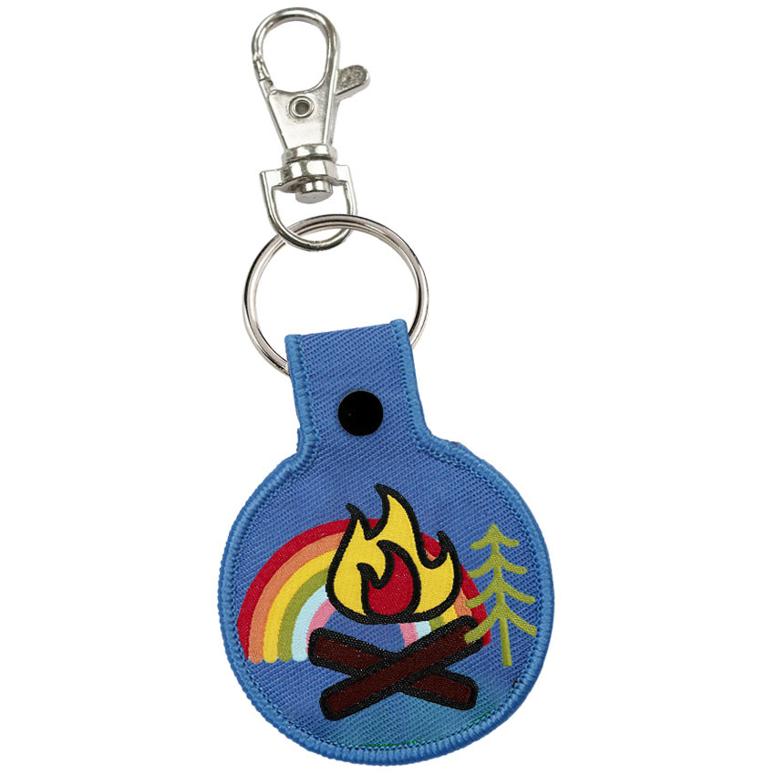 Hot Sale Custom Brand Woven Fabric Embroidery Patch Keychain Accessories for Diy