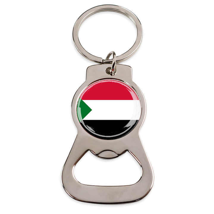 Custom Wholesale Personalised Round Epoxy Sticker Metal Beer Unique Bottle Opener Keychain