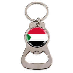 Custom Wholesale Personalised Round Epoxy Sticker Metal Beer Unique Bottle Opener Keychain