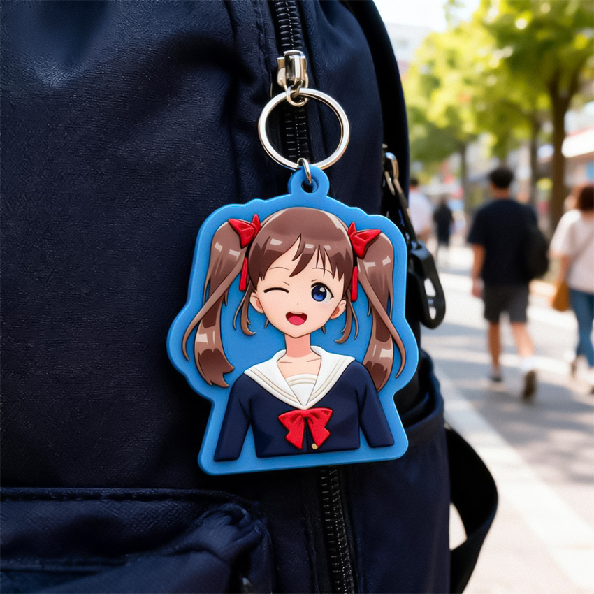 Cheap Custom Double Sided Digital Print Printed Name Soft Pvc Rubber Keychain