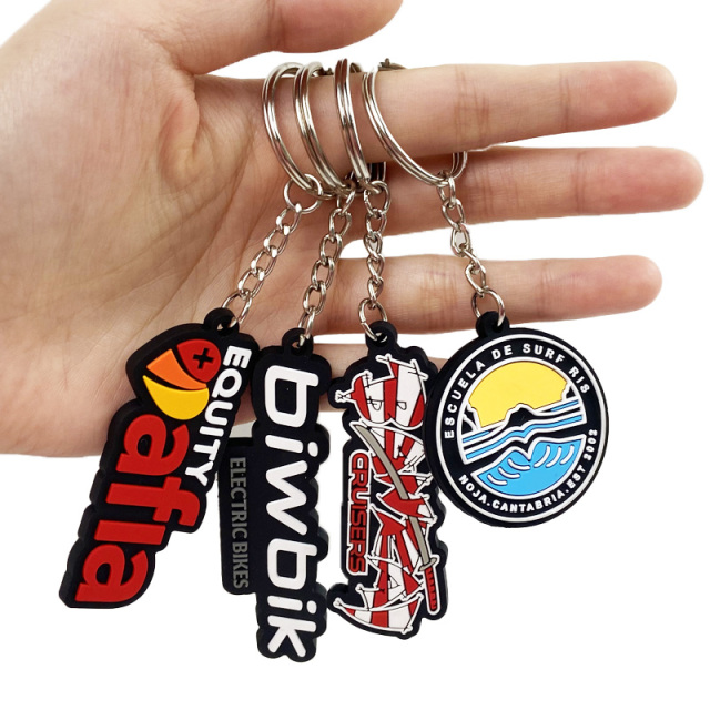 Custom Made Gift Keychain Soft 2D3D Rubber PVC Key Chain Cartoon logo Silicone Keyring