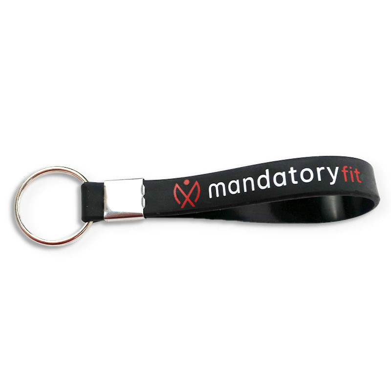 Custom Rubber Key Ring Sublimation Blank Silicone Wristlet Keychain Bulk