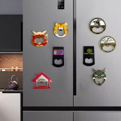 Wholesale Unique Design Funny Home House Shape 50mm logo Fridge Magnet Can Opener Supplies