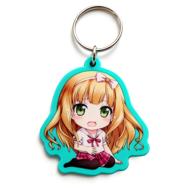 Hot Sale Funny Cheap Screenprint Soft Pvc Couple Keychain Pendant