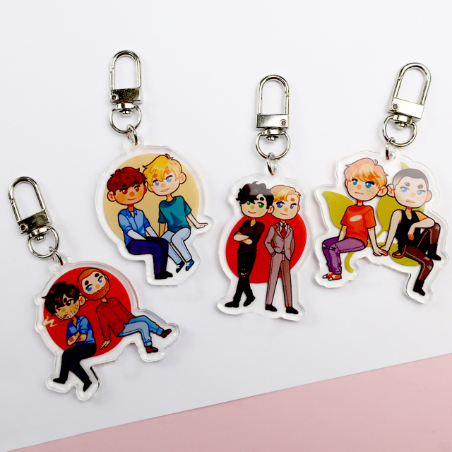 Make Your Own logo Design Customized clear Glitter Acrylic Keychain Charms Holographic Custom Anime Printed Acrylic Charms