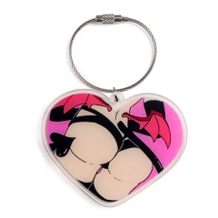 Custom Printed Promotion clear Acrylic logo Glitter Acrylic Heart Keychain Charms Acrylic Keychain Key Chain Accessories