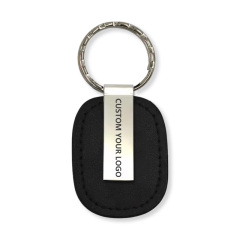 Promotional Gifts Fashion Trending Custom logo Buckle Key Holder Metal Leather Round Keychain  Gift Key Chains