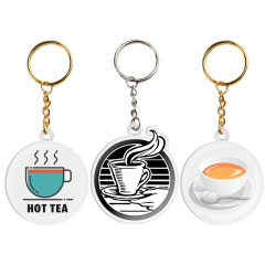 Custom logo Acrylic Key Rings Wholesale Double Sided Printed Boba Milk Tea Cup Acrylic Keychain Charms for Jewelry Making