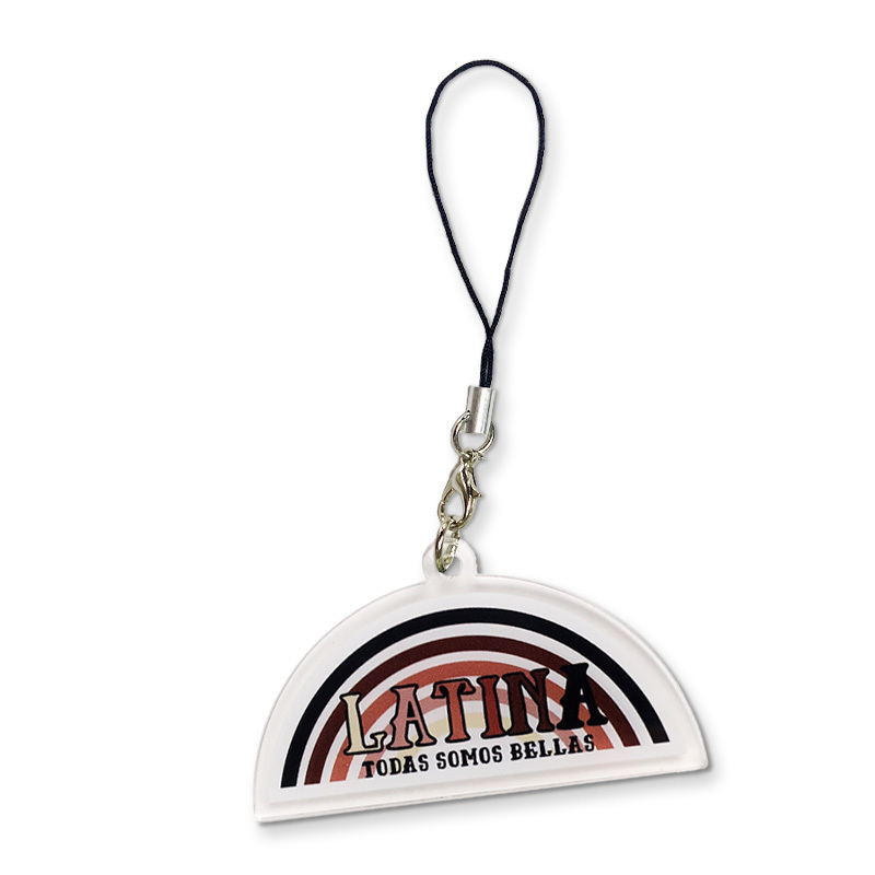 Wholesale Coloured Double Sided Anime clear Epoxy Acrylic Keychain Charm Custom logo Acrylic Key Rings Pendant Ornament