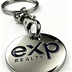 Wholesale Custom Logo Shopping Cart Coin Metal Key Chain/Metal Trolley Token Coin for