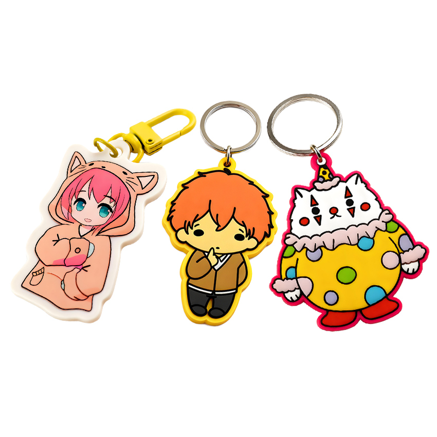 Cheap Custom Double Sided Digital Print Printed Name Soft Pvc Rubber Keychain
