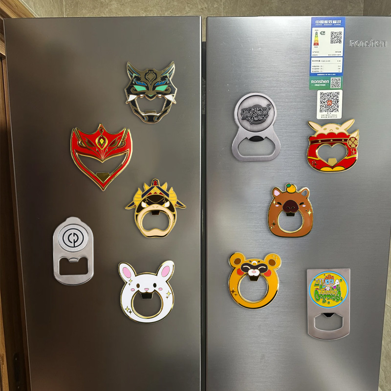 Customized Metal Beer Bottle Opener Fridge Magnet Multifunction Refrigerator Magnet Souvenir Gift