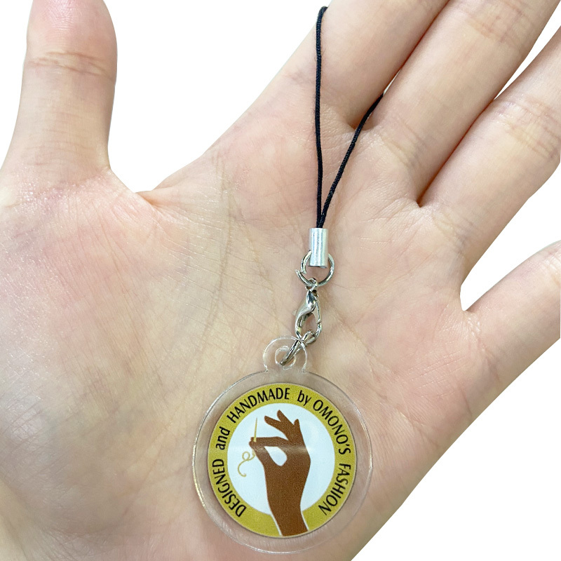 Wholesale Coloured Double Sided Anime clear Epoxy Acrylic Keychain Charm Custom logo Acrylic Key Rings Pendant Ornament