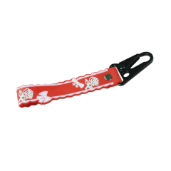 Promotional oem short lanyard rubber 3d logo rubber embossed wristlet keychain Carabiner rubber key chains