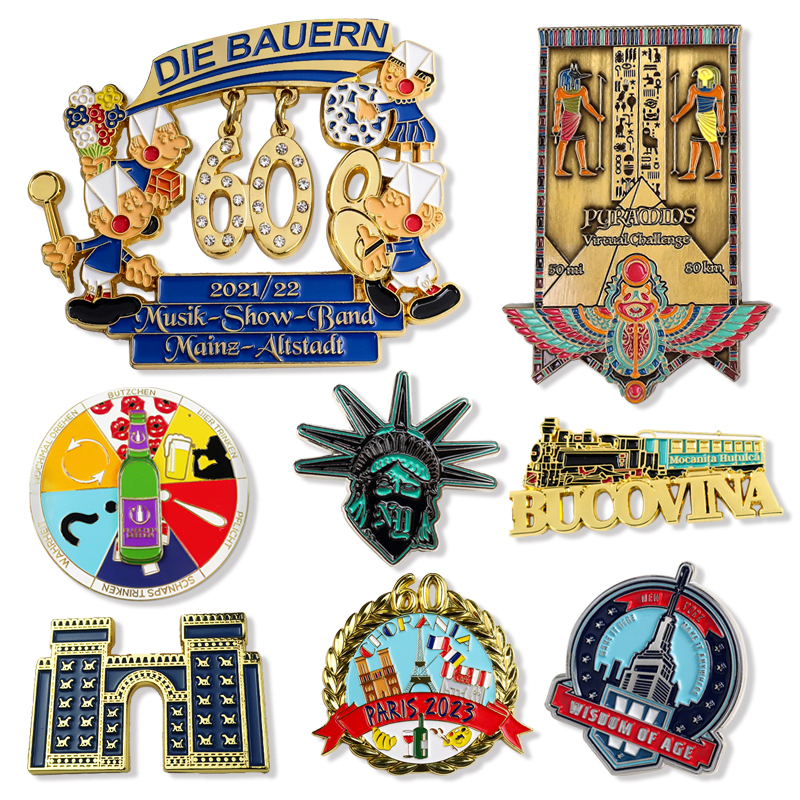 Wholesale Custom Metal Gifts logo Painted Color Casting Fridge Magnets Die Cut Refrigerator Magnet for Touris Souvenir