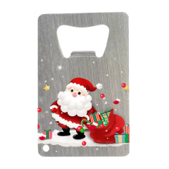 Custom Laser logo Black Silver Blanks Double Size Stainless Steel bar Blade Flat Beer Bottle Opener for Gift
