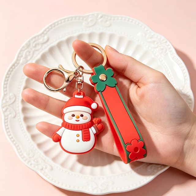Personalized Christmas PVC Keychain Custom Holiday Party Favor Gift