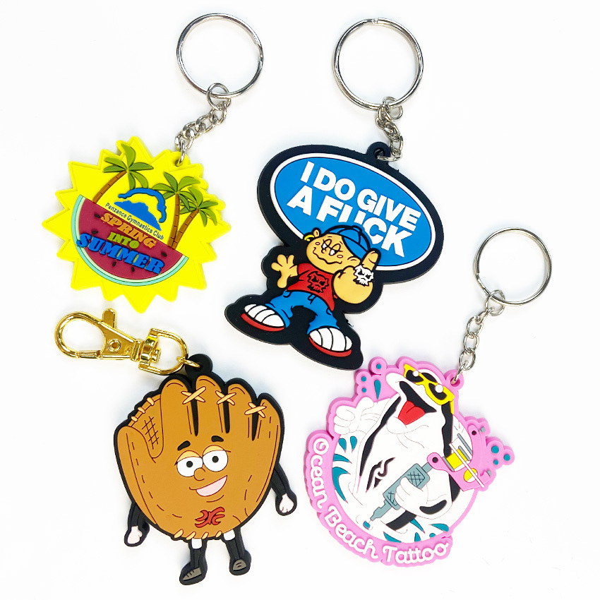 Wholesale Custom Design Your Logo Name Soft Rubber Animal Key Chain Silicone Brand logo Pvc 2D 3D Anime Cartoon Keychain