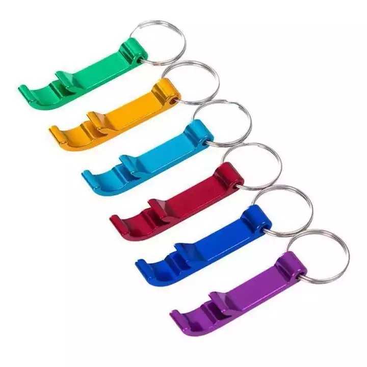 Promotion Products Colorful Key Chain Custom Brand Company Logo Engraved Metal Beer Bottle Opener With Keychain