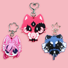 Wholesale Pvc Rubber Key Chains Diy Gift Keychains 2D Cartoon Silicone Custom Design Personalised Kids Key Rings Rubber