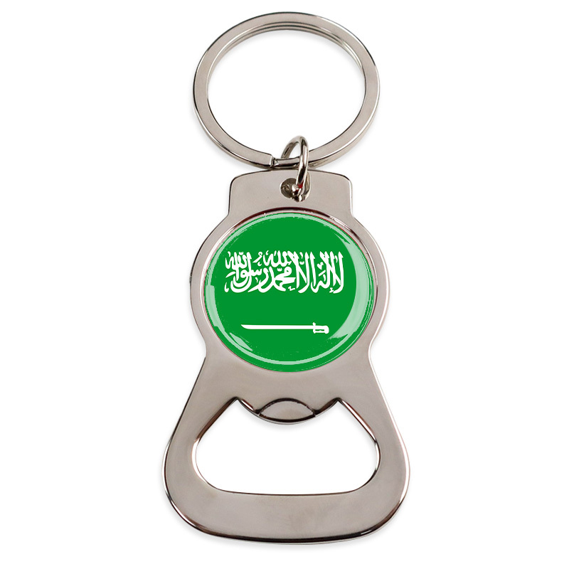 Custom Wholesale Personalised Round Epoxy Sticker Metal Beer Unique Bottle Opener Keychain