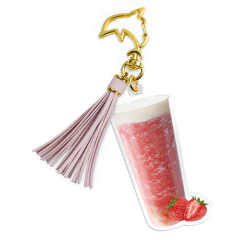 Custom Hot Sale Boba Milk Tea Acrylic Resin Keychain Plastic Epoxy Charms with Unique Tassels