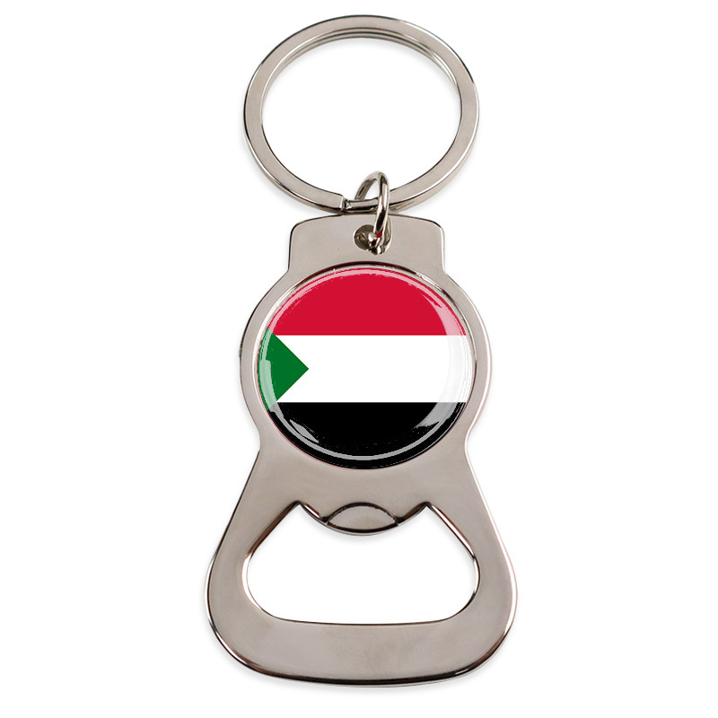 Custom Wholesale Personalised Round Epoxy Sticker Metal Beer Unique Bottle Opener Keychain