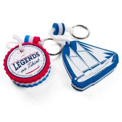 Custom Kawaii Cute Boat Shaped Rope Eva Float Fish Foam Keychains Charms Floating Key Ring