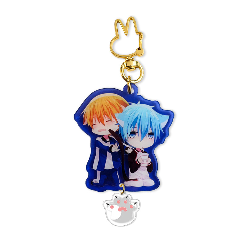 Custom Creative Epoxy Colored Charms clear Double Sided Printing Keychain Holographic holo Acrylic Keychain Charm