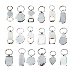 Custom Sublimation Blank Metal Round logo Keychain for Sale