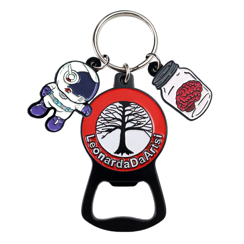 Functional Key Chain Tool for Men Customised Business Custom Metal Keychain Bottle Opener Carabiner with logo