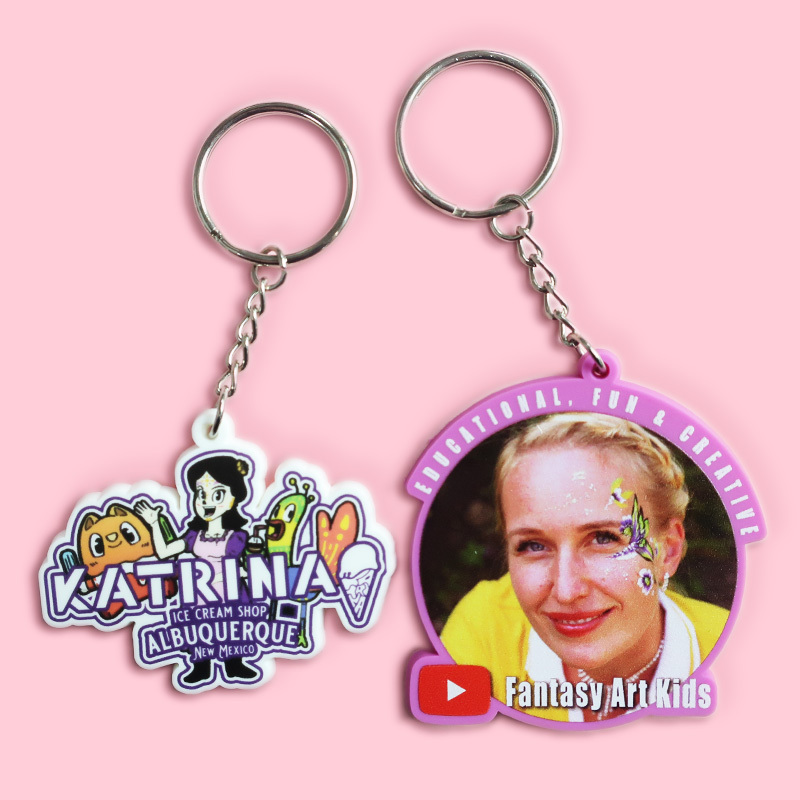 Free Sample Promotional Gifts Custom Design Embossed Soft 2D 3D Rubber Pvc Cute Key Chain Silicone Keychain