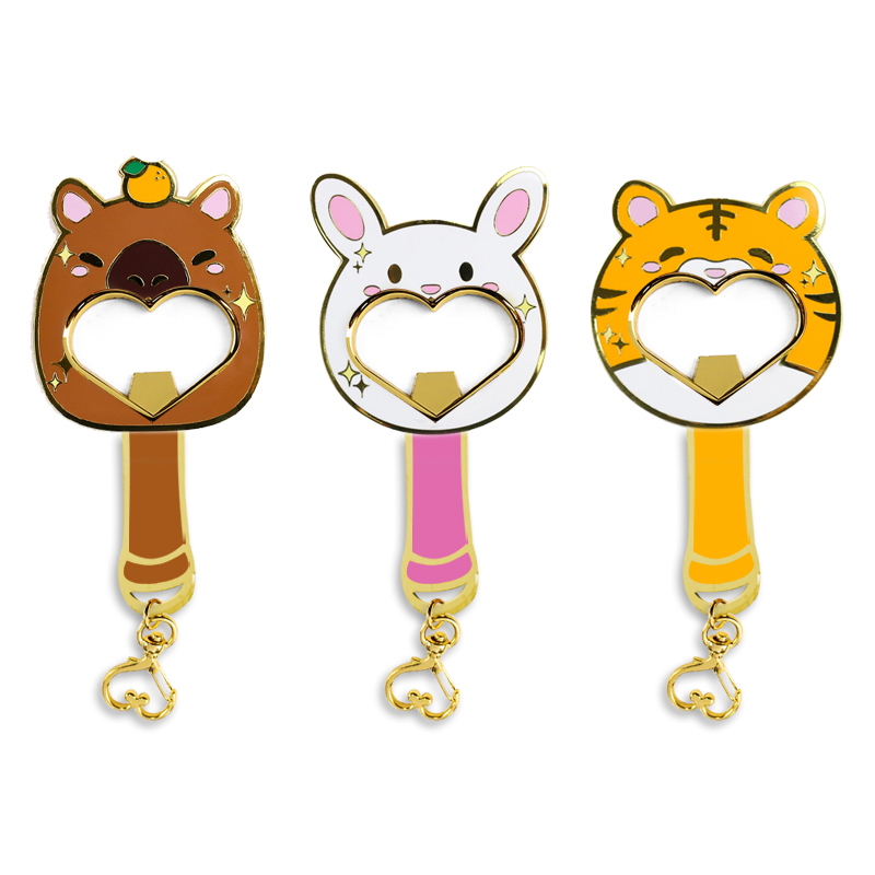 High Quality Custom Painted Plated Color Hardware Laser Engraving logo Bottle Opener Key Ring with logo