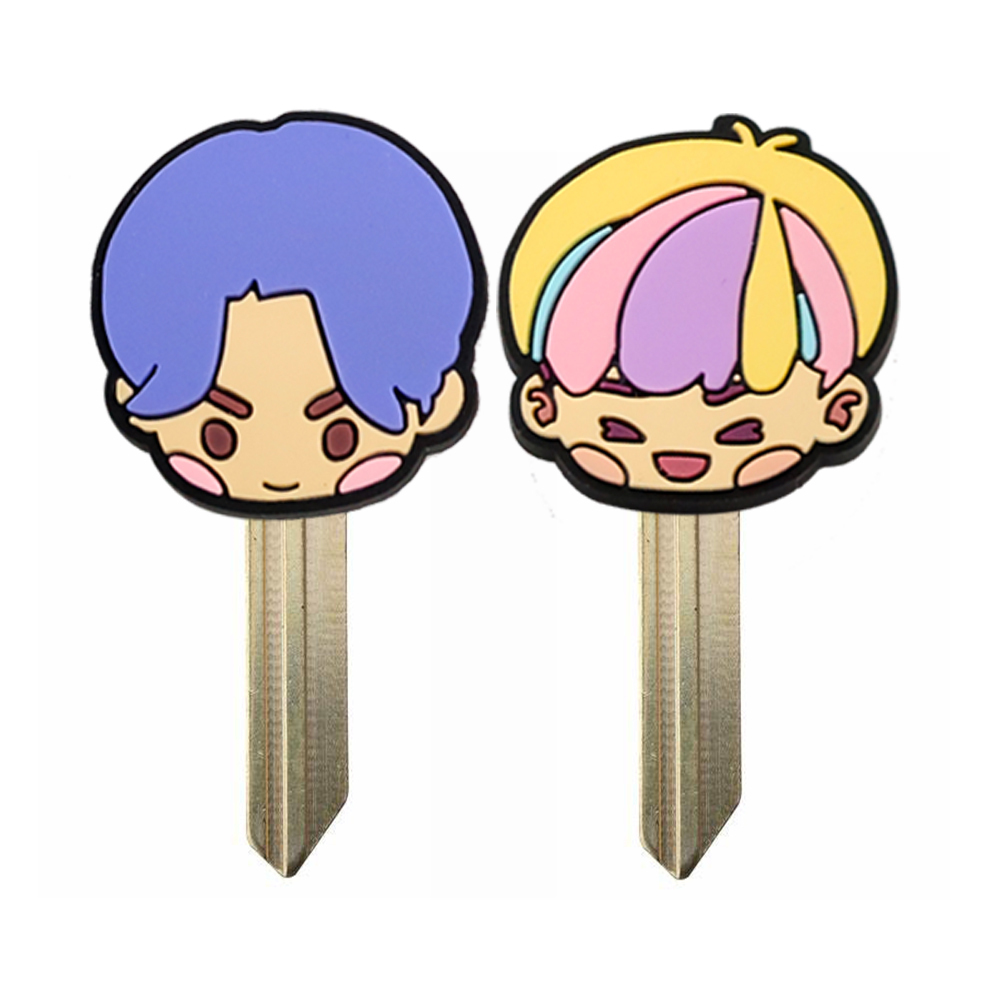 Plastic Key Head Cover Cap Rubber Keychain Custom Logo Keycaps Key Covers Ring Soft Pvc Color Cute Car Key Cover Cap