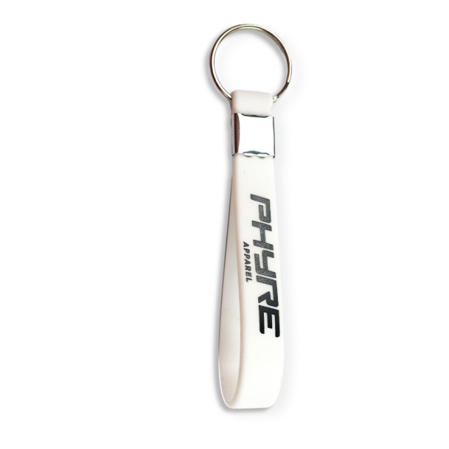Custom Rubber Key Ring Sublimation Blank Silicone Wristlet Keychain Bulk