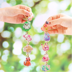 Fast Custom Colourful Linked Hinged Printed Craft Acrylic Purse Charms