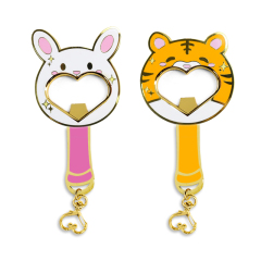 High Quality Custom Painted Plated Color Hardware Laser Engraving logo Bottle Opener Key Ring with logo