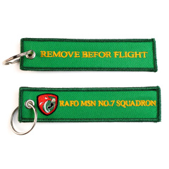 Free Custom Fabric Brand Key Ring Embroidered Double Sided logo Personalize Jet Tag Woven Printed Embroidery Keychain