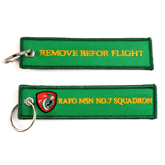 Free Custom Fabric Brand Key Ring Embroidered Double Sided logo Personalize Jet Tag Woven Printed Embroidery Keychain
