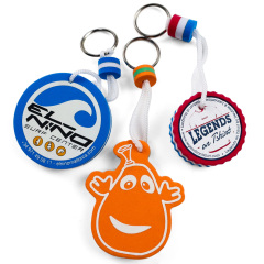 Custom Kawaii Cute Boat Shaped Rope Eva Float Fish Foam Keychains Charms Floating Key Ring