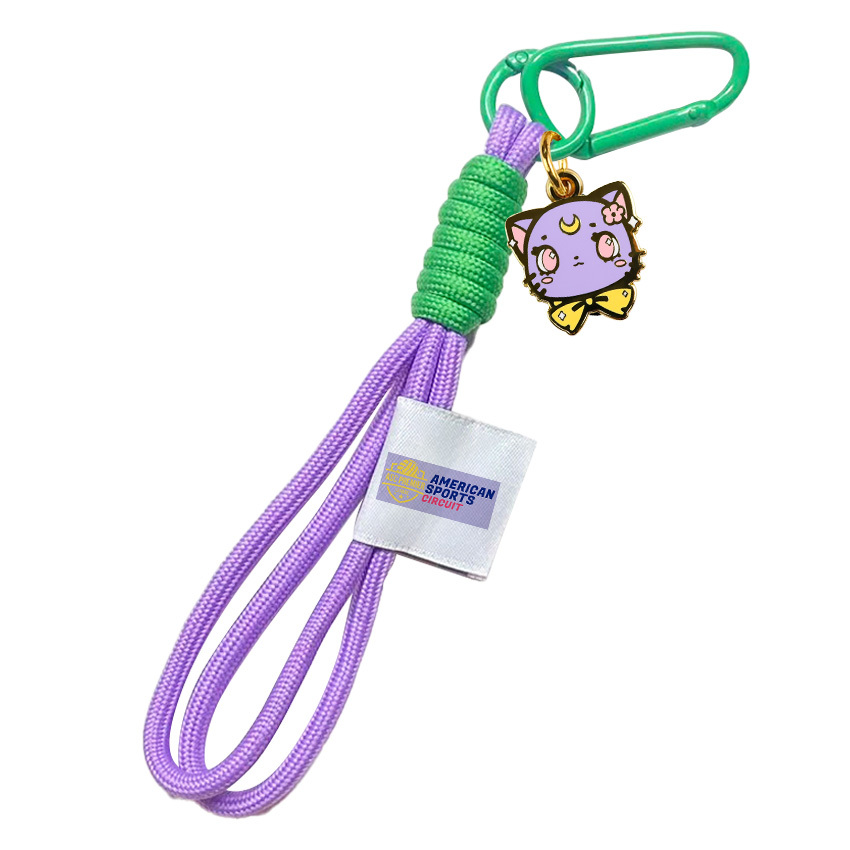 Unique Custom logo Polyester Short Wrist Strap Key Chain Lanyard Promotional Carabiner with Printed logo