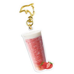 Custom logo Acrylic Key Rings Wholesale Double Sided Printed Boba Milk Tea Cup Acrylic Keychain Charms for Jewelry Making