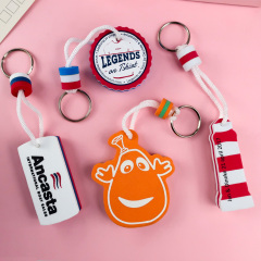 Custom Sport Gifts Eva Floating Keychain Pendant Water Sports Floating Holder Surfboard Eva Key Ring